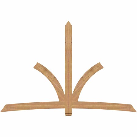 Ekena Millwork Davenport Timber Gable Bracket, Western Red Cedar, 108"W x 72"H x 1 1/2"D x 5 1/2"F, 16/12 Pitch GBW108X72X0206DAV00SWR